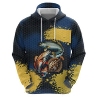 Custom Camo Redfish Zip Hoodie with Colorful Fish Design, Yellow Splatter Pattern - Wonder Print Shop