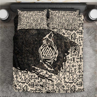 Fenrir Bedding Set with Norse Symbols and Howling Wolf Viking Mythology Tribute - Wonder Print Shop