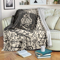 Fenrir Blanket with Norse Symbols and Howling Wolf Viking Mythology Tribute - Wonder Print Shop