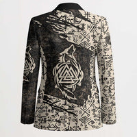 Fenrir Blazer with Norse Symbols and Howling Wolf Viking Mythology Tribute - Wonder Print Shop