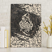 Fenrir Canvas Wall Art with Norse Symbols and Howling Wolf Viking Mythology Tribute - Wonder Print Shop