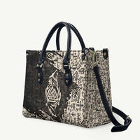 Fenrir Leather Bag with Norse Symbols and Howling Wolf Viking Mythology Tribute - Wonder Print Shop