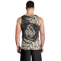 Fenrir Men Tank Top with Norse Symbols and Howling Wolf Viking Mythology Tribute - Wonder Print Shop