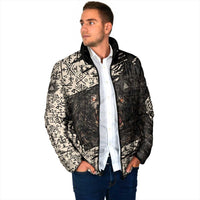 Fenrir Padded Jacket with Norse Symbols and Howling Wolf Viking Mythology Tribute - Wonder Print Shop