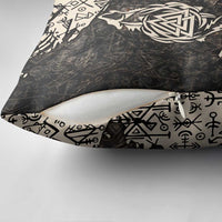 Fenrir Pillow Cover with Norse Symbols and Howling Wolf Viking Mythology Tribute - Wonder Print Shop