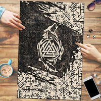 Fenrir Puzzle with Norse Symbols and Howling Wolf Viking Mythology Tribute - Wonder Print Shop