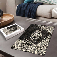 Fenrir Puzzle with Norse Symbols and Howling Wolf Viking Mythology Tribute - Wonder Print Shop