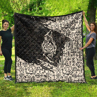 Fenrir Quilt with Norse Symbols and Howling Wolf Viking Mythology Tribute - Wonder Print Shop