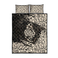 Fenrir Quilt Bed Set with Norse Symbols and Howling Wolf Viking Mythology Tribute - Wonder Print Shop