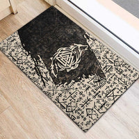Fenrir Rubber Doormat with Norse Symbols and Howling Wolf Viking Mythology Tribute - Wonder Print Shop