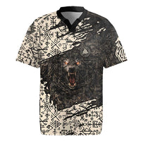 Fenrir Rugby Jersey with Norse Symbols and Howling Wolf Viking Mythology Tribute - Wonder Print Shop