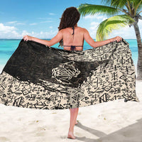 Fenrir Sarong with Norse Symbols and Howling Wolf Viking Mythology Tribute - Wonder Print Shop