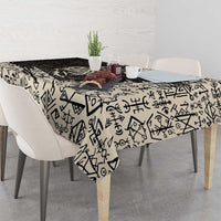 Fenrir Tablecloth with Norse Symbols and Howling Wolf Viking Mythology Tribute - Wonder Print Shop