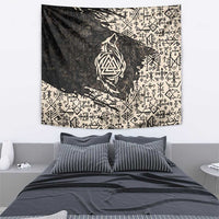 Fenrir Tapestry with Norse Symbols and Howling Wolf Viking Mythology Tribute - Wonder Print Shop