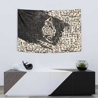 Fenrir Tapestry with Norse Symbols and Howling Wolf Viking Mythology Tribute - Wonder Print Shop