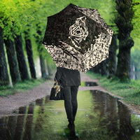 Fenrir Umbrella with Norse Symbols and Howling Wolf Viking Mythology Tribute - Wonder Print Shop