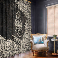 Fenrir Window Curtain with Norse Symbols and Howling Wolf Viking Mythology Tribute - Wonder Print Shop