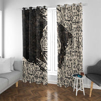 Fenrir Window Curtain with Norse Symbols and Howling Wolf Viking Mythology Tribute - Wonder Print Shop