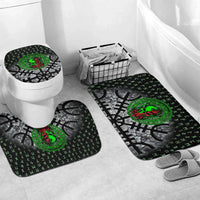 Flaming Skull Bathroom Set with Green Runes and Norse Symbols Viking Warrior Tribute - Wonder Print Shop