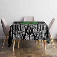 Flaming Skull Tablecloth with Green Runes and Norse Symbols Viking Warrior Tribute - Wonder Print Shop