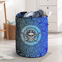 Viking Skull Laundry Basket with Horned Helmet and Swords Nordic Warrior Tribute - Wonder Print Shop