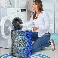 Viking Skull Laundry Basket with Horned Helmet and Swords Nordic Warrior Tribute - Wonder Print Shop