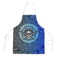 Viking Skull Apron with Horned Helmet and Swords Nordic Warrior Tribute - Wonder Print Shop