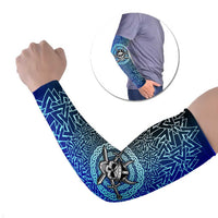 Viking Skull Arm Sleeves with Horned Helmet and Swords Nordic Warrior Tribute - Wonder Print Shop