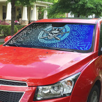 Viking Skull Auto Sun Shade with Horned Helmet and Swords Nordic Warrior Tribute - Wonder Print Shop