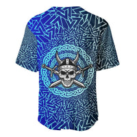 Viking Skull Baseball Jersey with Horned Helmet and Swords Nordic Warrior Tribute - Wonder Print Shop