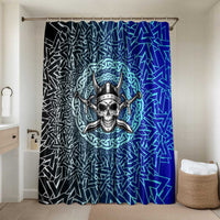 Viking Skull Bathroom Set with Horned Helmet and Swords Nordic Warrior Tribute - Wonder Print Shop