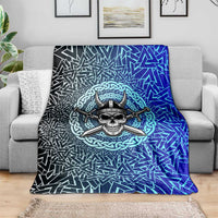 Viking Skull Blanket with Horned Helmet and Swords Nordic Warrior Tribute - Wonder Print Shop