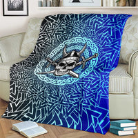 Viking Skull Blanket with Horned Helmet and Swords Nordic Warrior Tribute - Wonder Print Shop