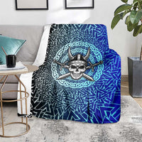 Viking Skull Blanket with Horned Helmet and Swords Nordic Warrior Tribute - Wonder Print Shop