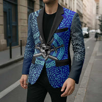 Viking Skull Blazer with Horned Helmet and Swords Nordic Warrior Tribute - Wonder Print Shop