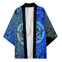 Viking Skull Kimono with Horned Helmet and Swords Nordic Warrior Tribute - Wonder Print Shop