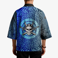 Viking Skull Kimono with Horned Helmet and Swords Nordic Warrior Tribute - Wonder Print Shop
