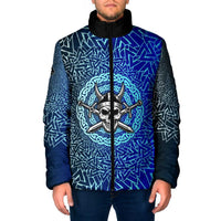 Viking Skull Padded Jacket with Horned Helmet and Swords Nordic Warrior Tribute - Wonder Print Shop