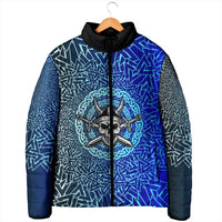 Viking Skull Padded Jacket with Horned Helmet and Swords Nordic Warrior Tribute - Wonder Print Shop