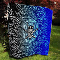 Viking Skull Quilt with Horned Helmet and Swords Nordic Warrior Tribute - Wonder Print Shop