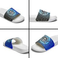 Viking Skull Slide Sandals with Horned Helmet and Swords Nordic Warrior Tribute - Wonder Print Shop