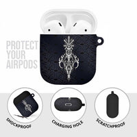 Runic Skull AirPods Case with Nordic Symbols and Knot Pattern Viking Heritage Tribute - Wonder Print Shop