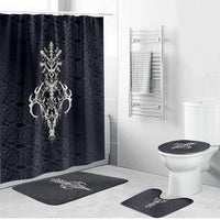 Runic Skull Bathroom Set with Nordic Symbols and Knot Pattern Viking Heritage Tribute - Wonder Print Shop