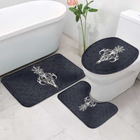 Runic Skull Bathroom Set with Nordic Symbols and Knot Pattern Viking Heritage Tribute - Wonder Print Shop