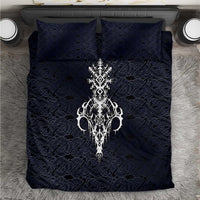 Runic Skull Bedding Set with Nordic Symbols and Knot Pattern Viking Heritage Tribute - Wonder Print Shop