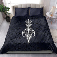 Runic Skull Bedding Set with Nordic Symbols and Knot Pattern Viking Heritage Tribute - Wonder Print Shop
