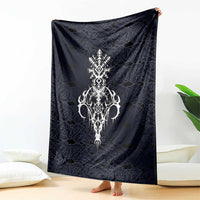 Runic Skull Blanket with Nordic Symbols and Knot Pattern Viking Heritage Tribute - Wonder Print Shop