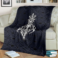 Runic Skull Blanket with Nordic Symbols and Knot Pattern Viking Heritage Tribute - Wonder Print Shop