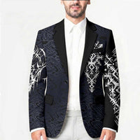 Runic Skull Blazer with Nordic Symbols and Knot Pattern Viking Heritage Tribute - Wonder Print Shop