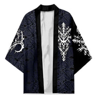 Runic Skull Kimono with Nordic Symbols and Knot Pattern Viking Heritage Tribute - Wonder Print Shop